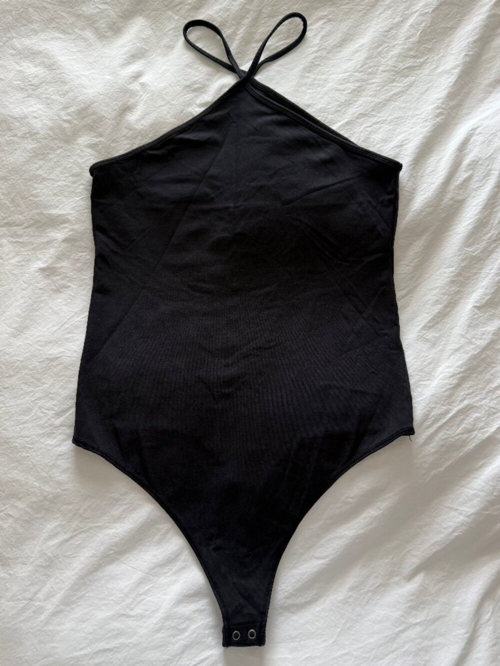 Abercrombie & Fitch Black Criss Cross Halter Bodysuit — Size M